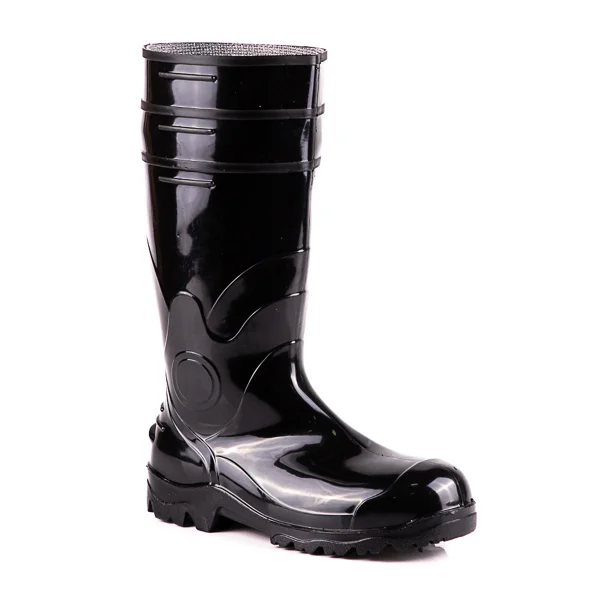 Bota PVC Preta Cano Longo